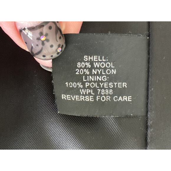 Anne Klein Wool Blend Button Front Pea Coat Jacket Black Size L - Picture 4 of 9